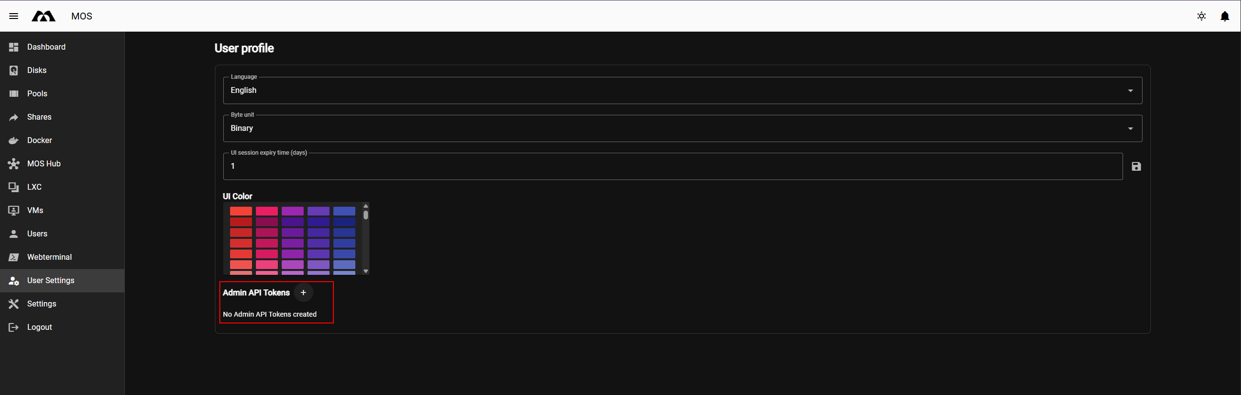 Create Admin API Token