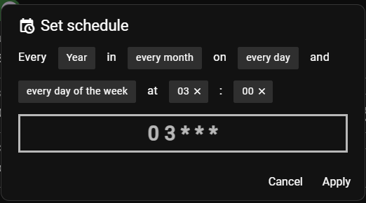 Cron Schedule Dialog