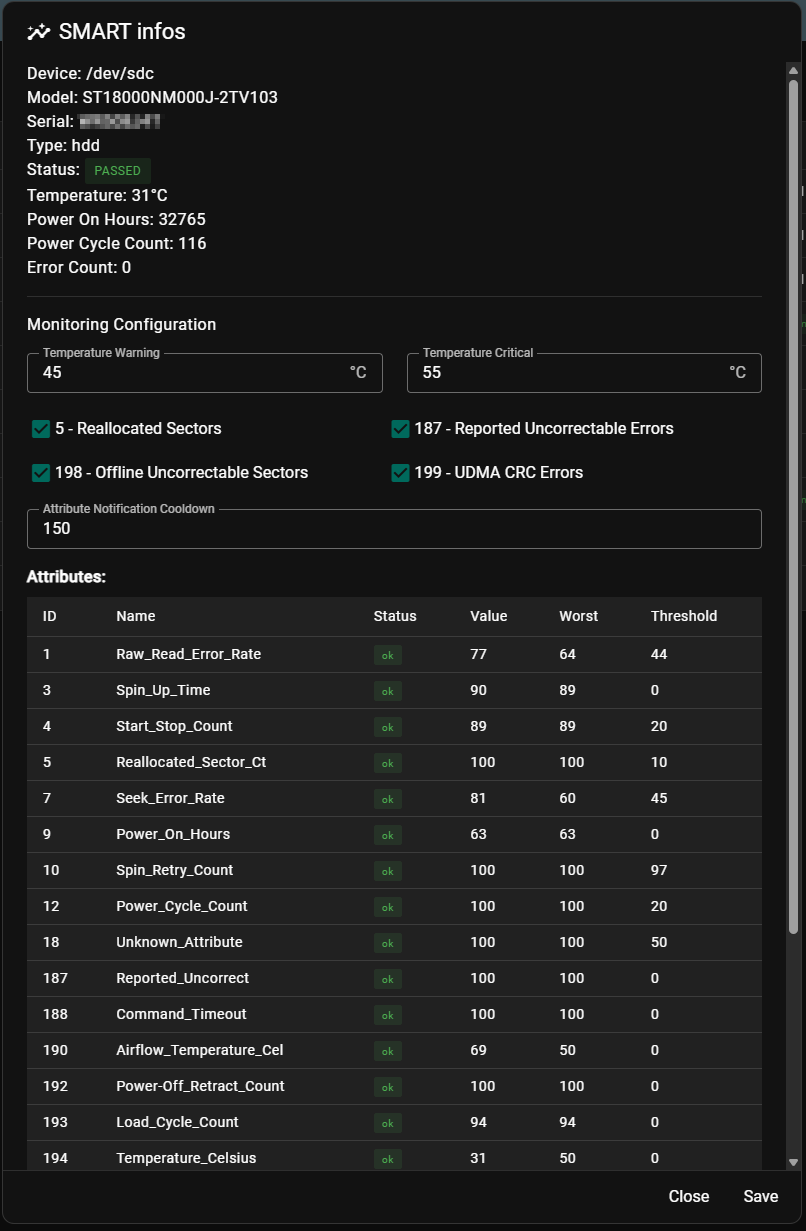 Disk S.M.A.R.T. Info