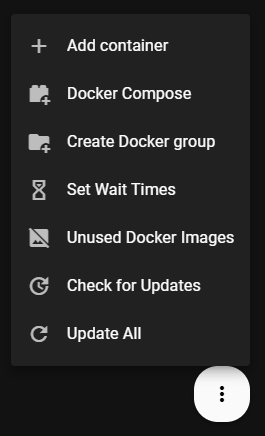Docker Action Menu