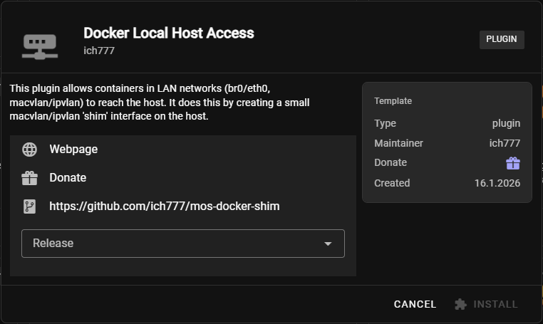 Docker Local Host Access Plugin