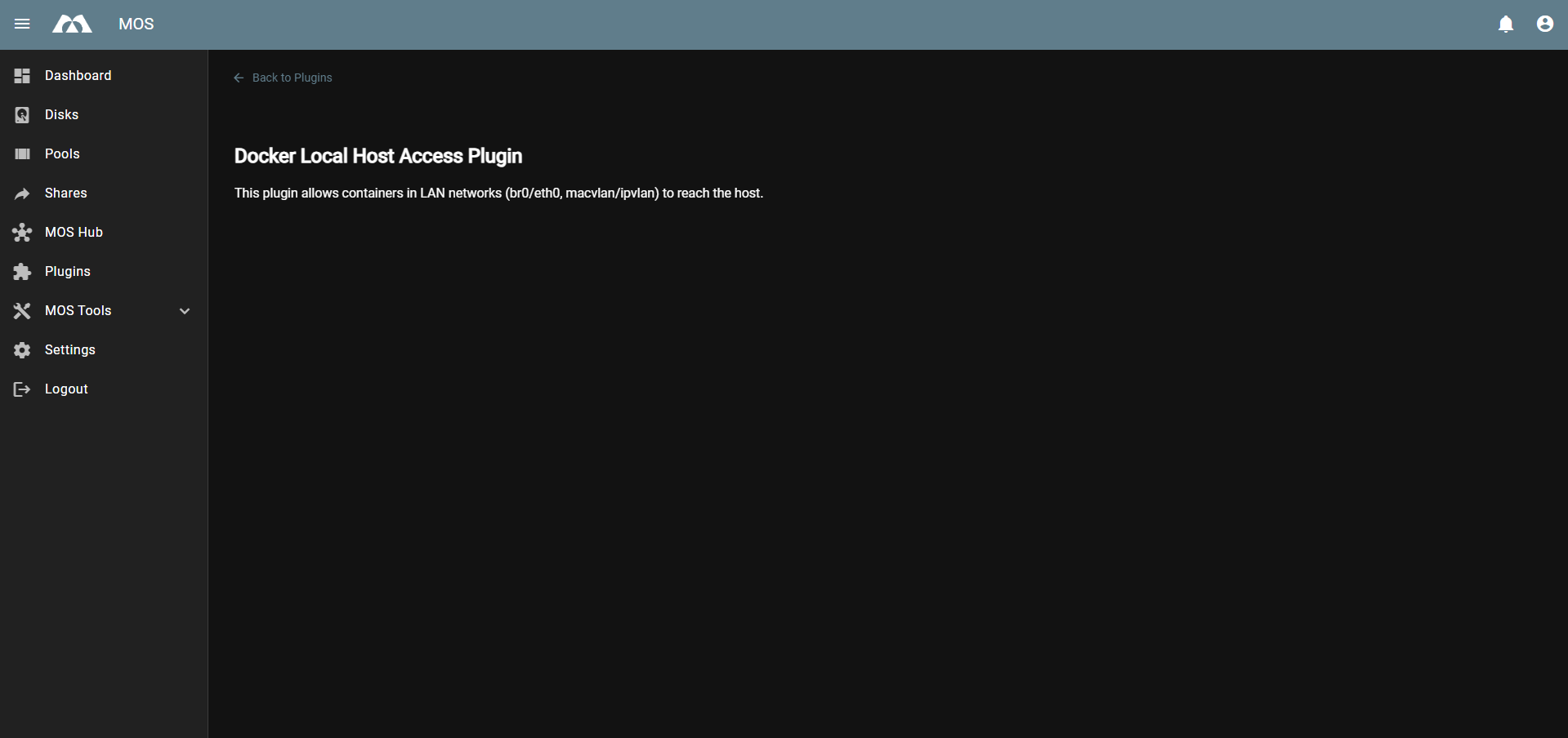 Docker Local Host Access Plugin Page
