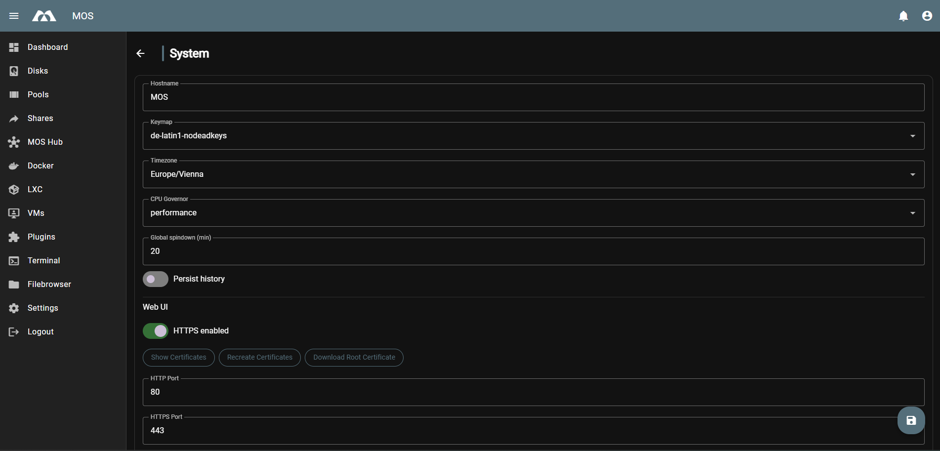 System Configuration - General