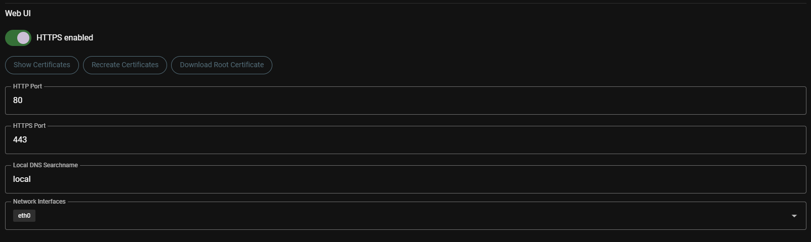 System Configuration - Web UI