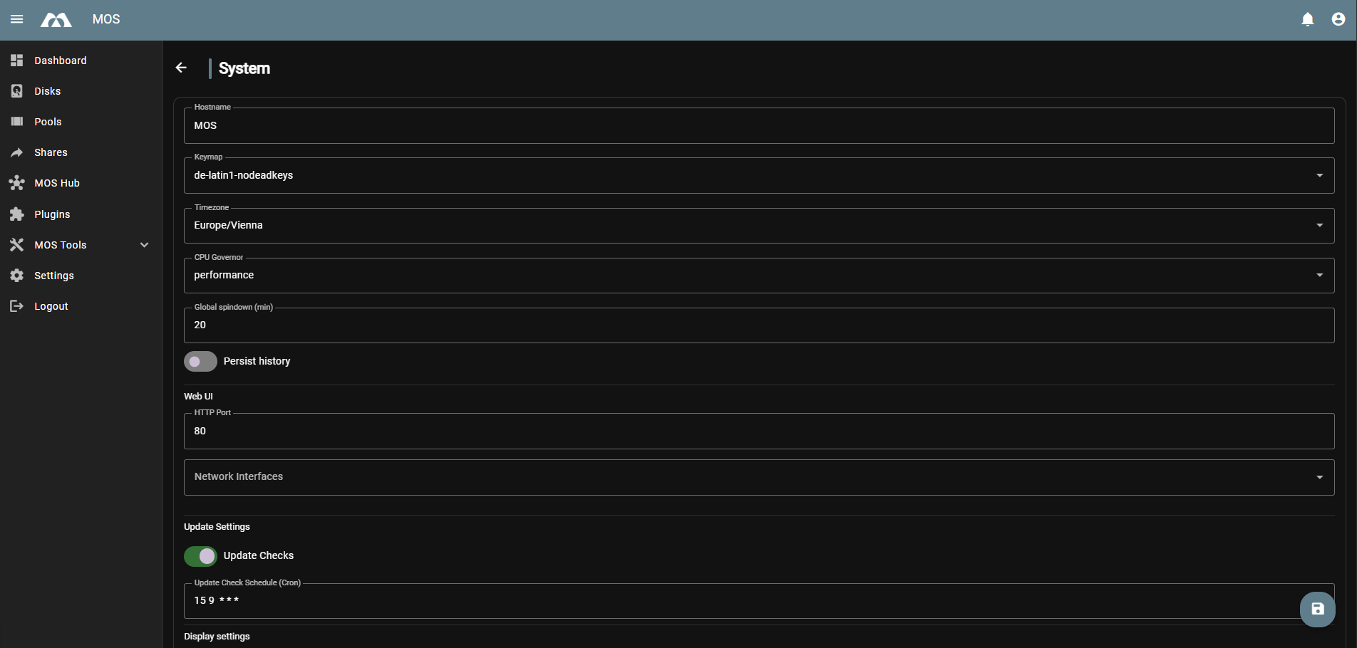 System Settings - General