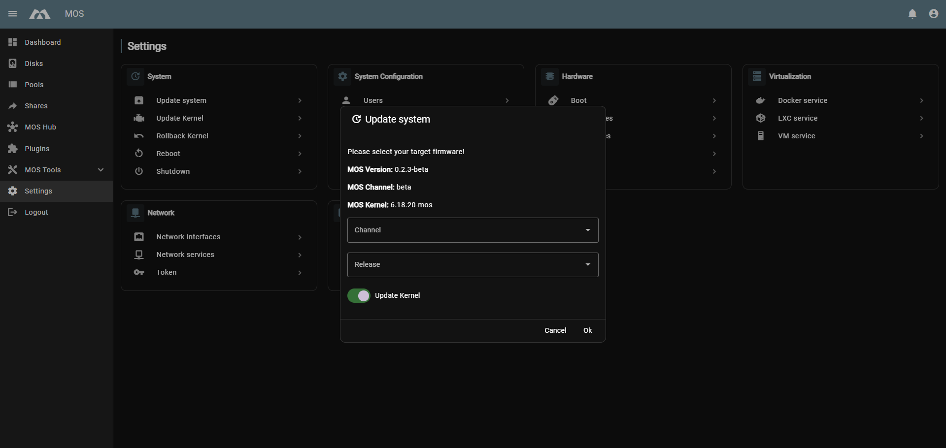 Update System Dialog