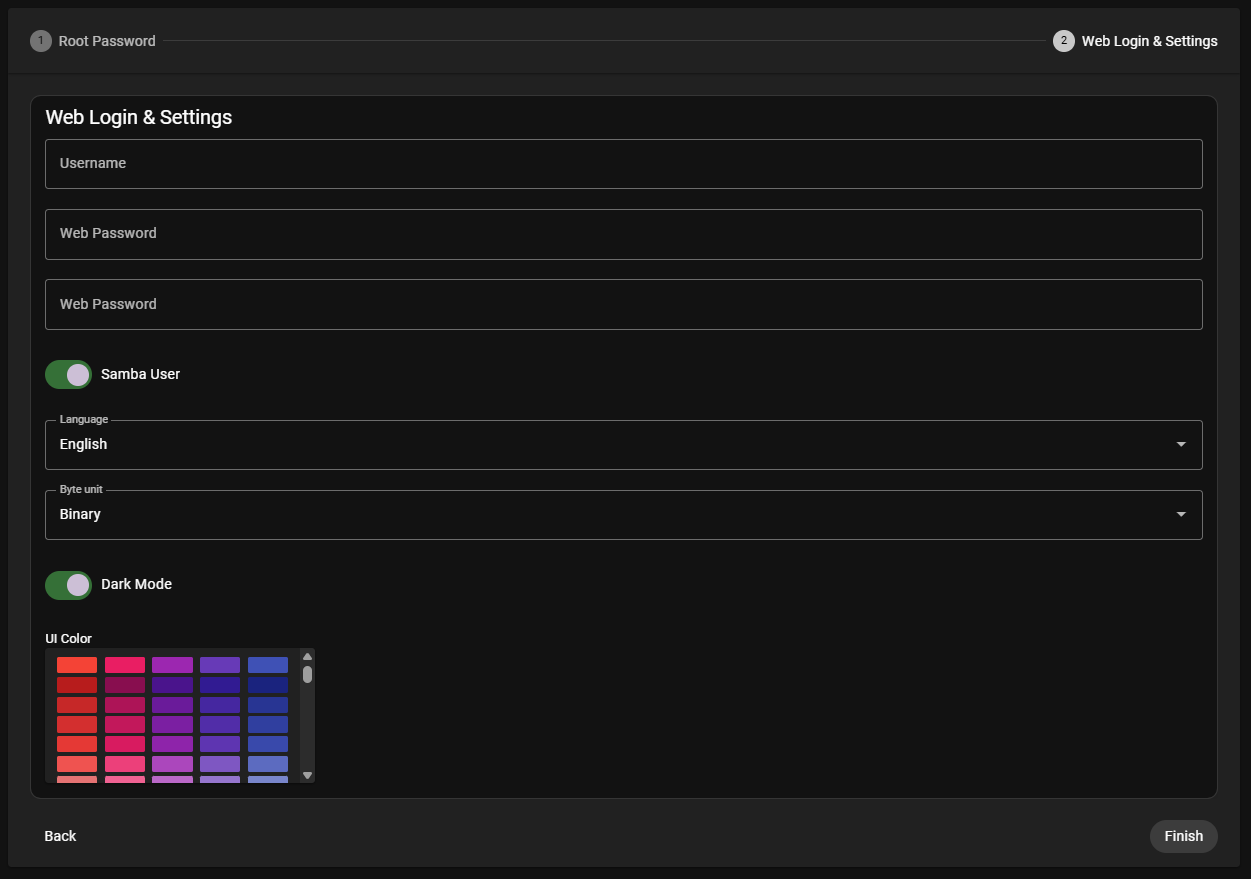 Web Login &amp; Settings