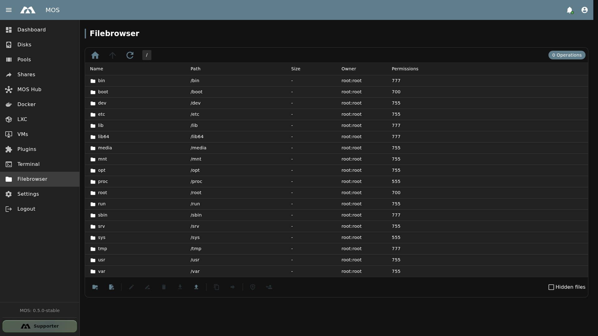 MOS Filebrowser Overview